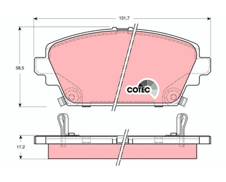 Bromsbeläggssats, skivbroms COTEC GDB3186 TRW, bild 2