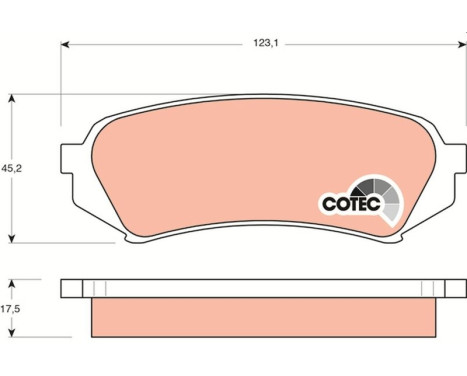 Bromsbeläggssats, skivbroms COTEC GDB3198 TRW, bild 2