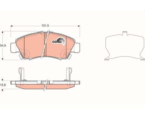 Bromsbeläggssats, skivbroms COTEC GDB3212 TRW, bild 2