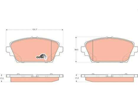 Bromsbeläggssats, skivbroms COTEC GDB3227 TRW, bild 2