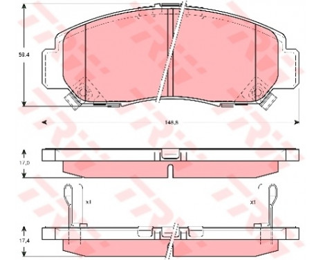 Bromsbeläggssats, skivbroms COTEC GDB3268 TRW