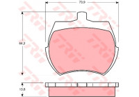 Bromsbeläggssats, skivbroms COTEC GDB332 TRW