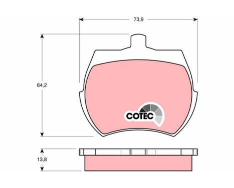 Bromsbeläggssats, skivbroms COTEC GDB332 TRW, bild 2