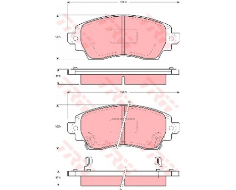 Bromsbeläggssats, skivbroms COTEC GDB3333 TRW