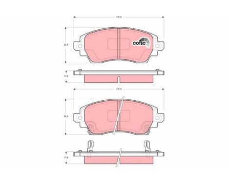 Bromsbeläggssats, skivbroms COTEC GDB3333 TRW, bild 2