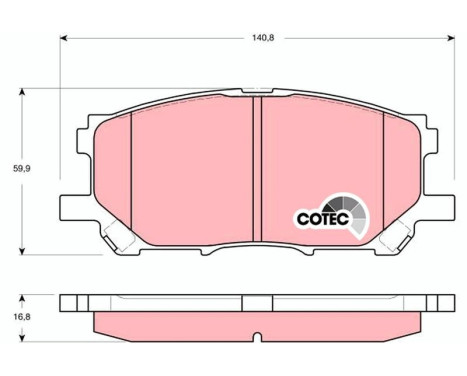 Bromsbeläggssats, skivbroms COTEC GDB3338 TRW, bild 2