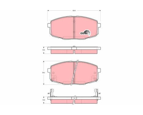 Bromsbeläggssats, skivbroms COTEC GDB3342 TRW, bild 2