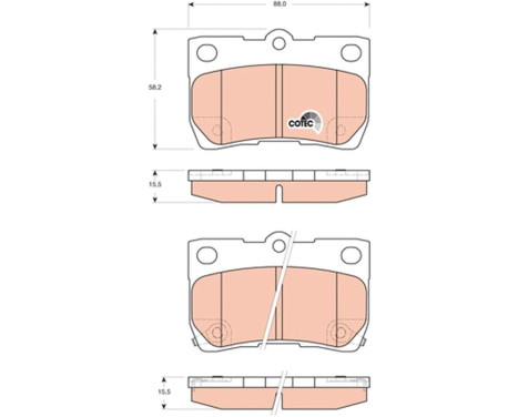 Bromsbeläggssats, skivbroms COTEC GDB3399 TRW, bild 2