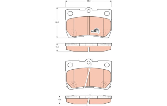 Bromsbeläggssats, skivbroms COTEC GDB3399 TRW, bild 2