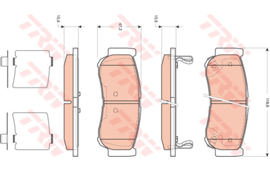 Bromsbeläggssats, skivbroms COTEC GDB3419 TRW