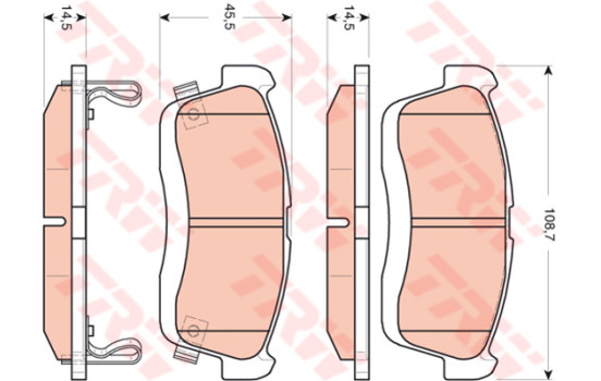 Bromsbeläggssats, skivbroms COTEC GDB3430 TRW