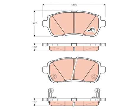 Bromsbeläggssats, skivbroms COTEC GDB3437 TRW, bild 2