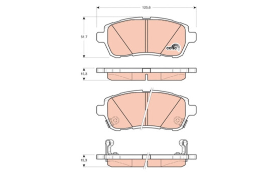 Bromsbeläggssats, skivbroms COTEC GDB3437 TRW, bild 2