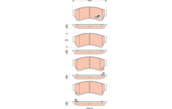 Bromsbeläggssats, skivbroms COTEC GDB3501 TRW, bild 2