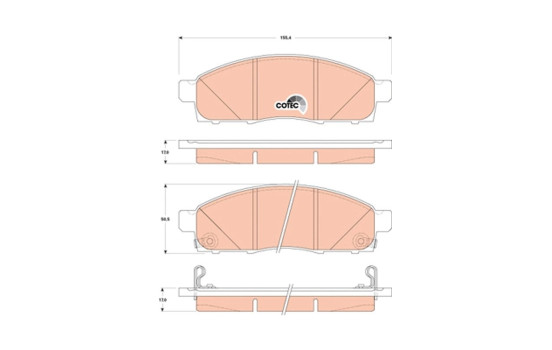 Bromsbeläggssats, skivbroms COTEC GDB3502 TRW, bild 2