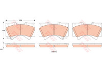 Bromsbeläggssats, skivbroms COTEC GDB3524 TRW