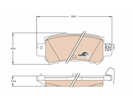 Bromsbeläggssats, skivbroms COTEC GDB3539 TRW, bild 2