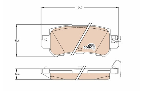 Bromsbeläggssats, skivbroms COTEC GDB3539 TRW, bild 2