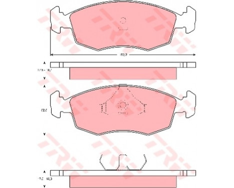 Bromsbeläggssats, skivbroms COTEC GDB371 TRW