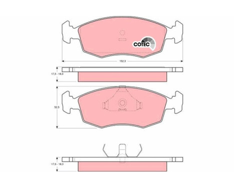 Bromsbeläggssats, skivbroms COTEC GDB371 TRW, bild 2