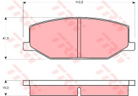 Bromsbeläggssats, skivbroms COTEC GDB383 TRW