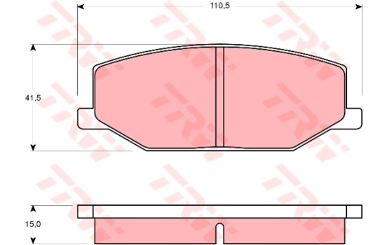 Bromsbeläggssats, skivbroms COTEC GDB383 TRW