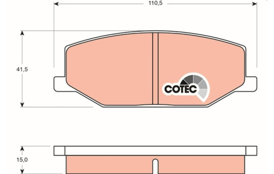 Bromsbeläggssats, skivbroms COTEC GDB383 TRW, bild 2