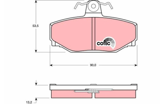 Bromsbeläggssats, skivbroms COTEC GDB442 TRW, bild 2