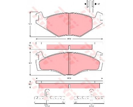 Bromsbeläggssats, skivbroms COTEC GDB459 TRW