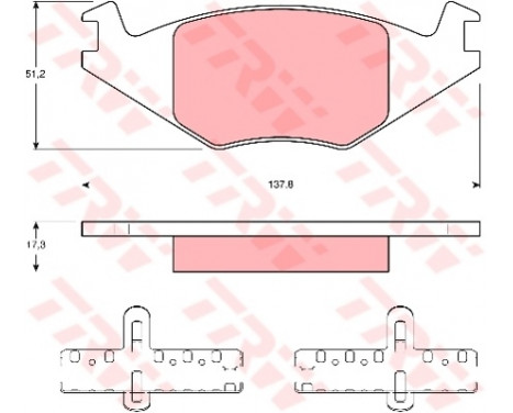 Bromsbeläggssats, skivbroms COTEC GDB463 TRW