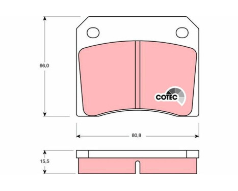 Bromsbeläggssats, skivbroms COTEC GDB557 TRW