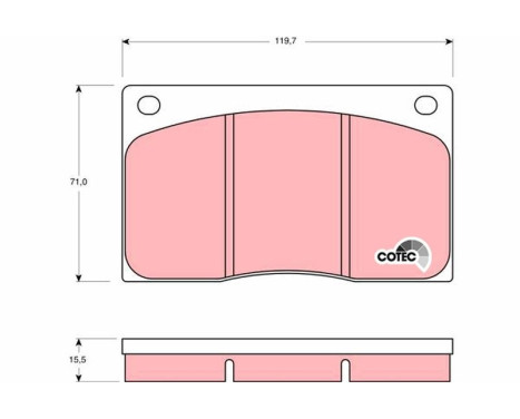 Bromsbeläggssats, skivbroms COTEC GDB585 TRW, bild 2