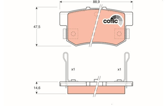 Bromsbeläggssats, skivbroms COTEC GDB774 TRW, bild 2