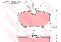 Bromsbeläggssats, skivbroms COTEC GDB793 TRW