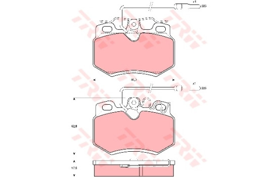 Bromsbeläggssats, skivbroms COTEC GDB808 TRW