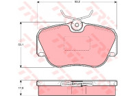 Bromsbeläggssats, skivbroms COTEC GDB817 TRW