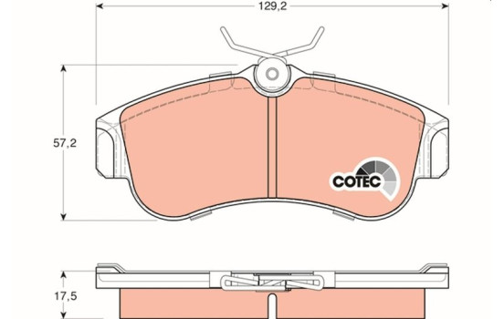 Bromsbeläggssats, skivbroms COTEC GDB848 TRW, bild 2