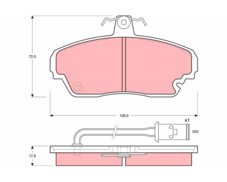 Bromsbeläggssats, skivbroms COTEC GDB851 TRW, bild 2