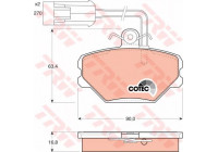 Bromsbeläggssats, skivbroms COTEC GDB852 TRW