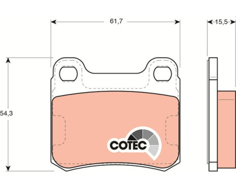 Bromsbeläggssats, skivbroms COTEC GDB911 TRW, bild 2