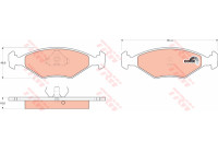 Bromsbeläggssats, skivbroms COTEC GDB958 TRW