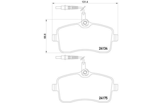 Bromsbeläggssats, skivbroms DIRECTIONAL BRAKE PADS P 61 109 Brembo, bild 2