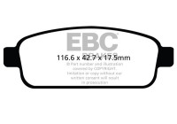 Bromsbeläggssats, skivbroms DPX2066 EBC