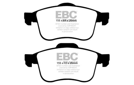 Bromsbeläggssats, skivbroms DPX2090 EBC