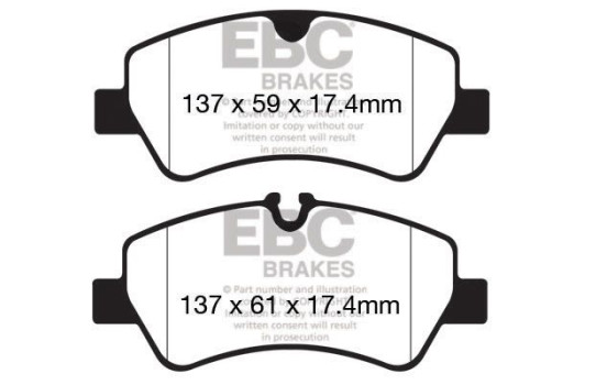 Bromsbeläggssats, skivbroms DPX2152 EBC