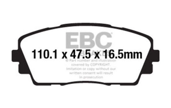 Bromsbeläggssats, skivbroms DPX2163 EBC
