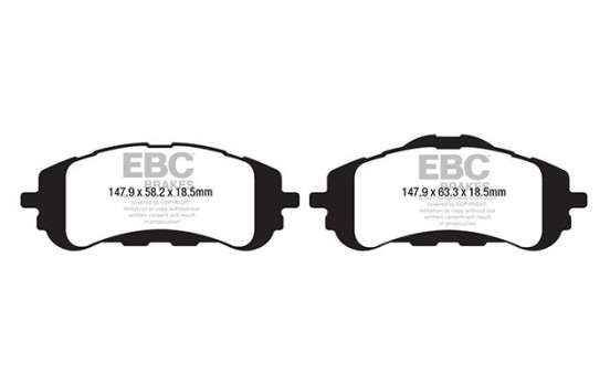 Bromsbeläggssats, skivbroms DPX2200 EBC