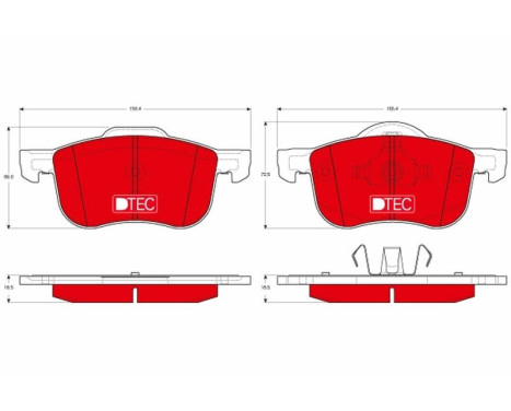 Bromsbeläggssats, skivbroms DTEC COTEC GDB1388DTE TRW