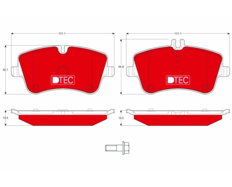 Bromsbeläggssats, skivbroms DTEC COTEC GDB1413DTE TRW