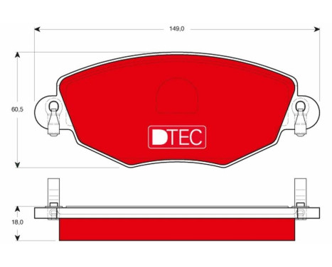 Bromsbeläggssats, skivbroms DTEC COTEC GDB1434DTE TRW